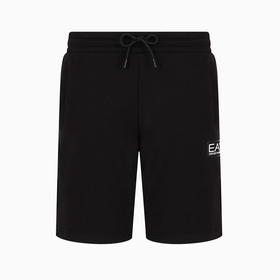 EMPORIO ARMANI EA7 阿玛尼 男士 EA7 徽标棉质休闲短裤 黑色 3DPS74 PJ07Z 1200