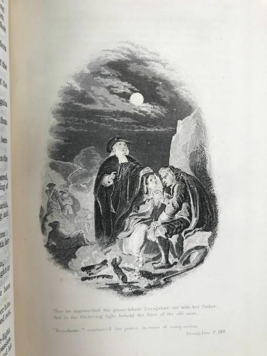 约19世纪后期 朗费罗诗集 6幅钢版画插图 漆布精装32开 商品图8