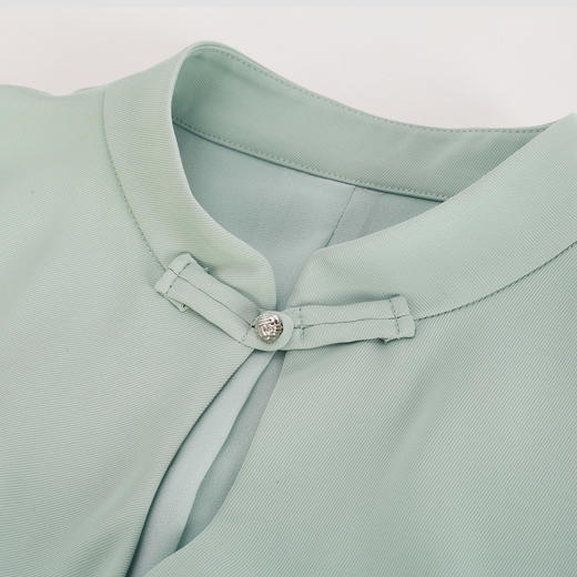 PF860斯尔丽2024新款改良旗袍裹裙版型腰间褶裥显瘦挡肚子时尚连衣裙 商品图4