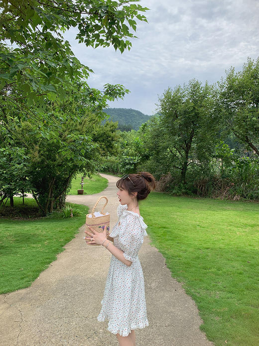 金蘑菇菇【浪漫热气球】数码油画印花俏皮清爽法式连衣裙 商品图8