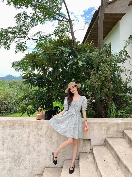 金蘑菇菇【浪漫热气球】数码油画印花俏皮清爽法式连衣裙 商品图4