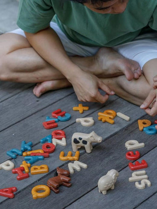 泰国Plantoys 数字加减法 大写英文字母套 小写英文字母套 蒙氏早教益智英文儿童木质玩具学习板礼物 2岁+ 商品图2