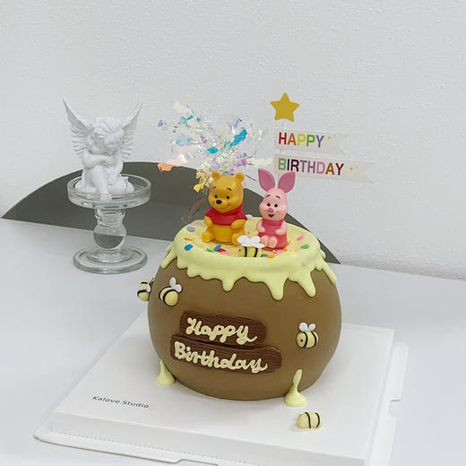 蜜罐里的小熊维尼女孩女生男孩蛋糕 商品图0