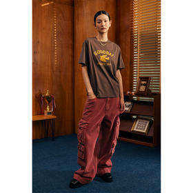 GOODBAI logo飞行白鸽做旧印花oversize短袖T恤