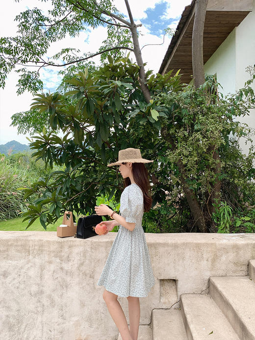 金蘑菇菇【浪漫热气球】数码油画印花俏皮清爽法式连衣裙 商品图3