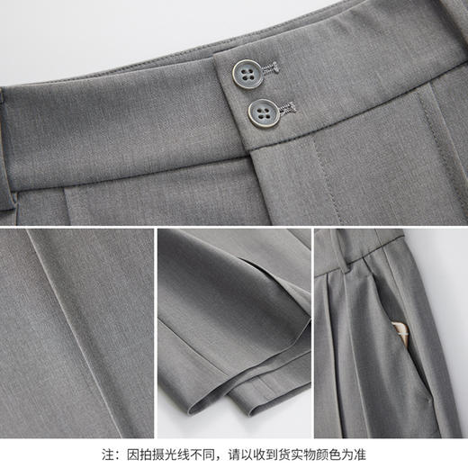 【商场同款】CNT4350 “ 灰色直筒裤 ” 经典而中性的色调 大气飒美 捏梗设计让腿部看起来更加笔直 面料轻薄舒适 商品图5