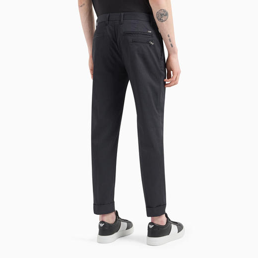 【二】EMPORIO ARMANI 阿玛尼 男士金属徽标弹力棉质休闲裤 黑色 8N1PN6 1NK0Z 0999 商品图2