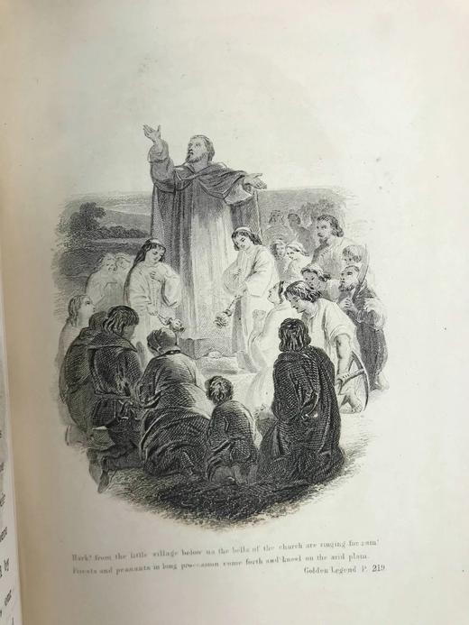 约19世纪后期 朗费罗诗集 6幅钢版画插图 漆布精装32开 商品图7