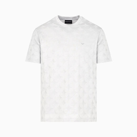 EMPORIO ARMANI 阿玛尼 通体提花图案图案平纹针织圆领短袖 T 恤 灰色 3D1T7S 1JGMZ 0600 商品图0