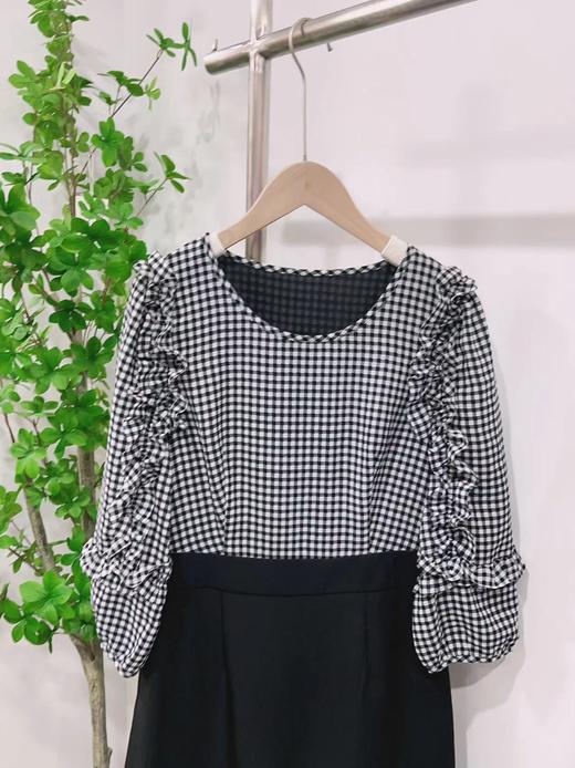 清货 1-格子拼接连衣裙-喜出 商品图0