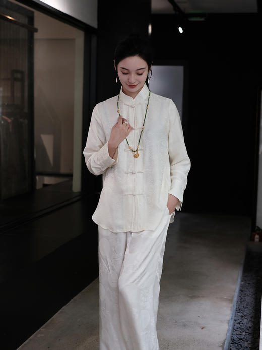 盛唐婧 |桑蚕丝团团圆圆中式直筒裤（拉链款） 商品图5