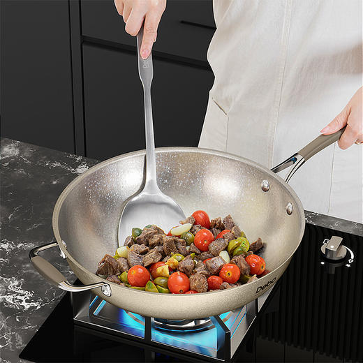 德铂纯钛炒锅无涂层物理不粘炒菜锅30cm抗菌电磁炉通用 德罗拉 商品图2