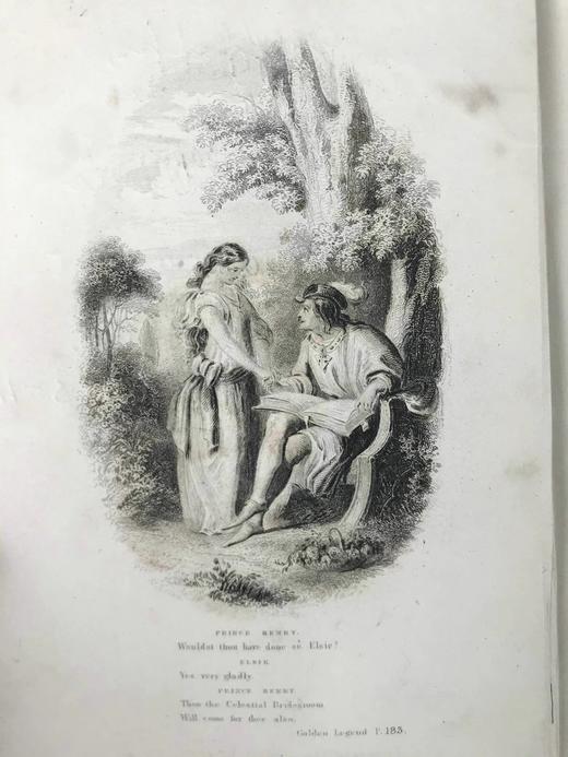 约19世纪后期 朗费罗诗集 6幅钢版画插图 漆布精装32开 商品图2