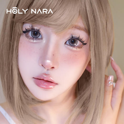 【半年抛】Holy Nara荧光派蓝/灰 直径：14.5mm 含水38%（半年抛1片/盒 不同度数请拍两盒） 商品图1