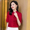 YQ荷叶边拼接时尚桑蚕丝衬衫女士2024夏装新款缎面气质通勤纯色上衣 商品缩略图1