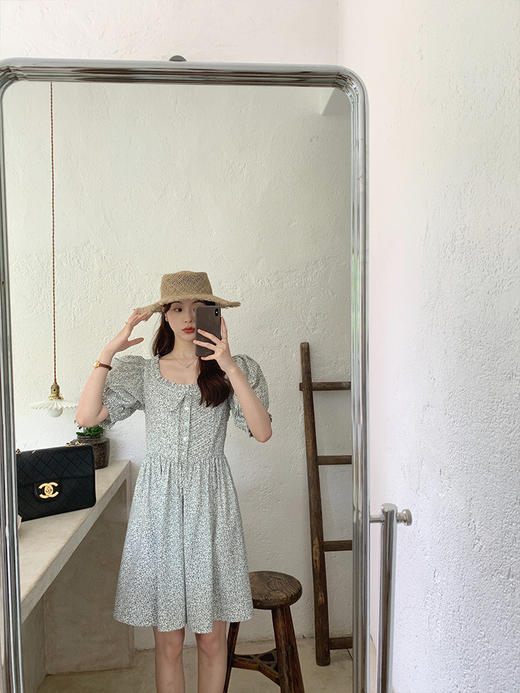 金蘑菇菇【浪漫热气球】数码油画印花俏皮清爽法式连衣裙 商品图5