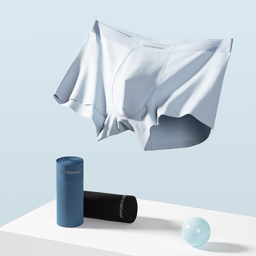 【礼盒3条装】柒牌男士内裤男平角裤莫代尔冰丝男生四角裤无痕抗菌短裤衩礼盒3条装	124F70220 商品图4