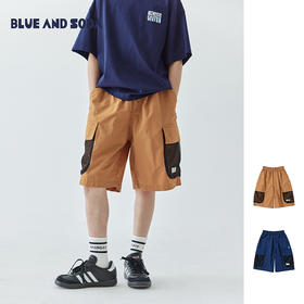 蓝汽水 851B24424 五分拼色短裤