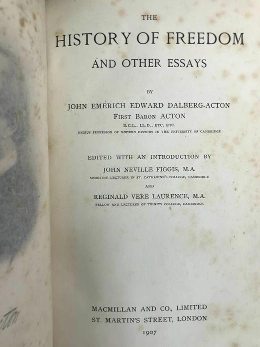 含藏书票！1906-1910年 阿克顿勋爵作品集（全4卷） 1幅肖像插图 真皮精装大32开 商品图4
