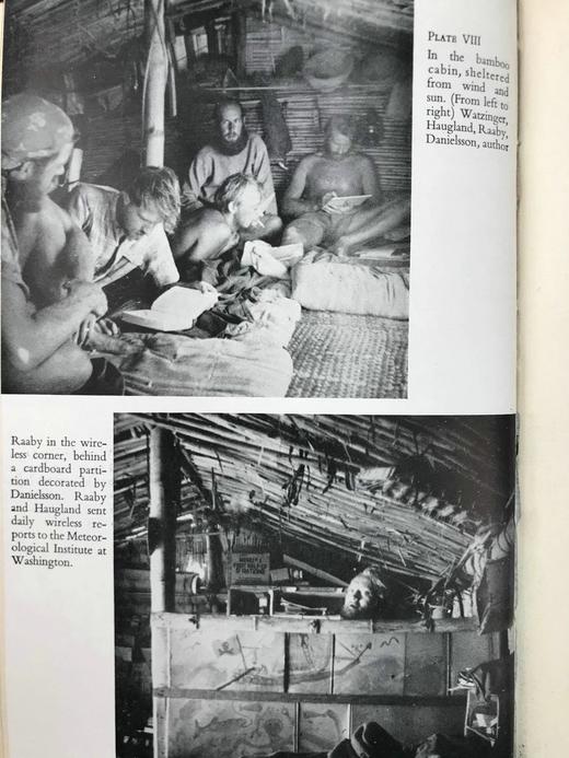1950年 托尔·海尔达尔《孤筏重洋》 18幅插图 布面精装大32开 商品图12