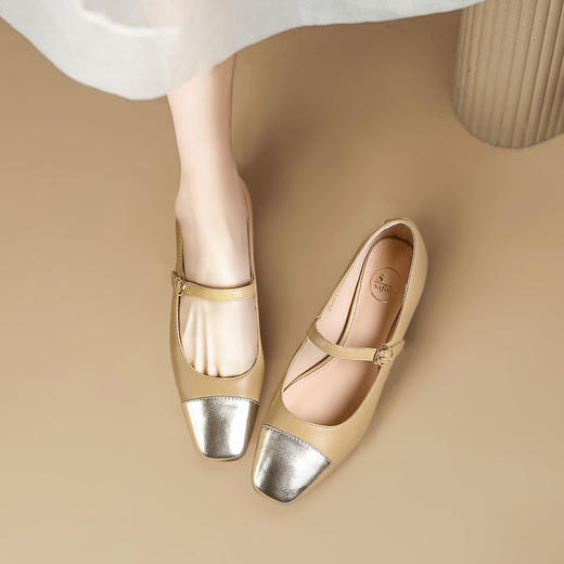 品质好货 | Safiya索菲娅2023新款二层羊皮粗跟复古玛丽珍鞋方头单鞋SF32115708 商品图5