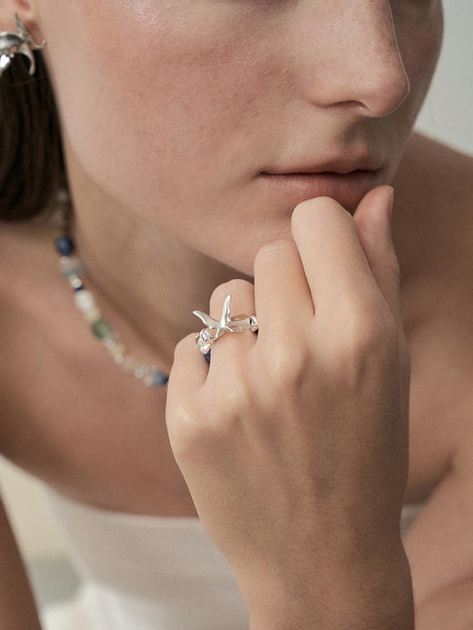 monSecret｜HB240302 蝶翼混珠戒指【ELYSIA】 [ 银 _P / 金_G  ] 商品图2