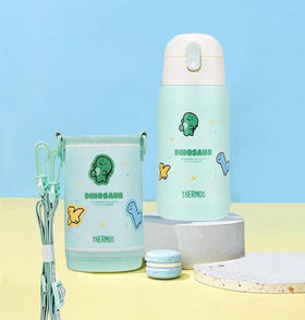 膳魔师小恐龙的美好日常主题高真空不锈钢两用杯TCKA-553FS GW(DNA)绿色