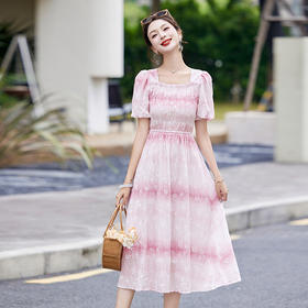 TZF-2024年夏季上新气质时尚法式浪漫轻奢高级感中长款渐变色仙女裙