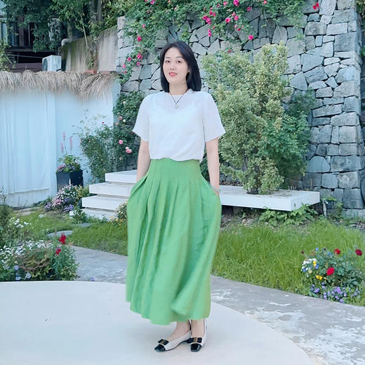 （老板私服改版）火桐hooton重磅亚麻赫本裙YT1032 商品图2