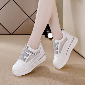 内增高真皮小白鞋休闲鞋魔术贴XM