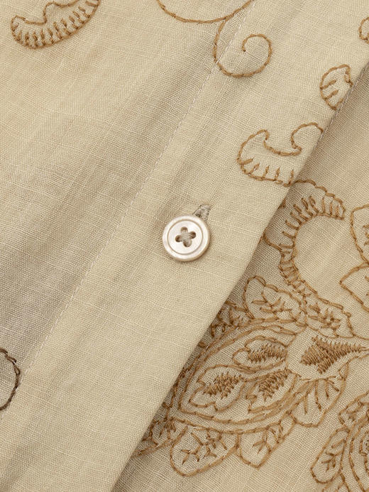 COCO ZONE"夏蝉”夏季时尚女绣花设计薄款衬衫气质翻领长袖上衣CM2B0070 商品图5