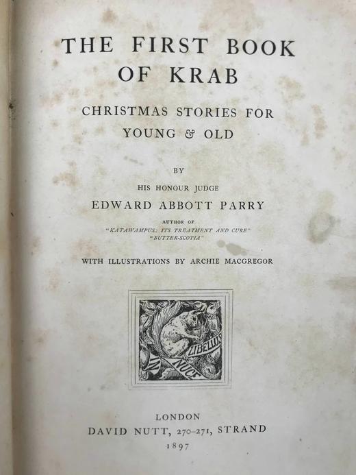 1897年 克拉布的第一本书：圣诞故事集 25幅插图 漆布精装32开 商品图3