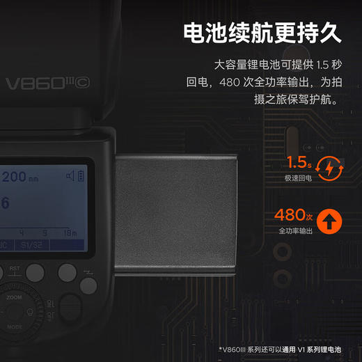 狼族优选丨神牛V860lll 3代佳能 /尼康/ 索尼/ 富士/ 宾得TTL高速机顶闪光灯 商品图2