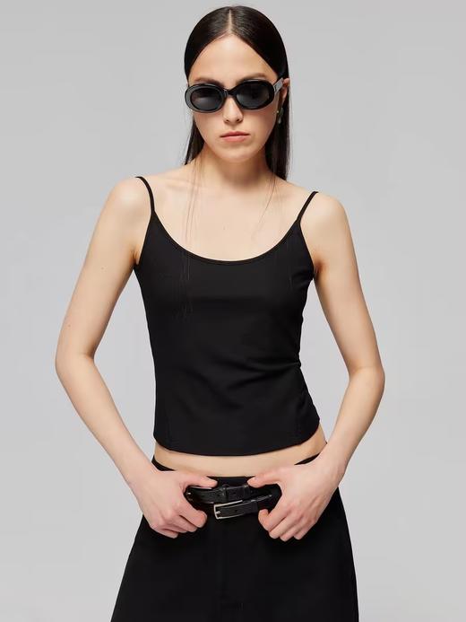 Simple Project/Y2426/混纺弹力针织深U领紧身短款吊带 商品图1