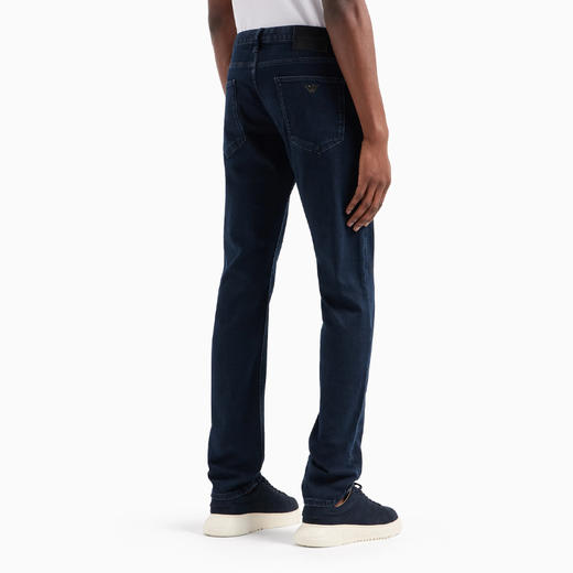 EMPORIO ARMANI 阿玛尼 男士金属徽标修身牛仔裤 深蓝色 8N1J06 1G0IZ 0942 商品图2