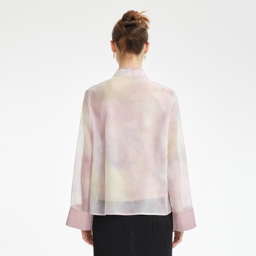 RE2A4斯尔丽2024新款晕染通透纱新式国风盘扣上衣含配色吊带衫百搭显瘦 商品图1