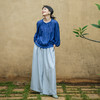 绽放旅行女装322朵/天丝亚麻花边捏褶A字宽松减龄休闲百搭阔腿裤 商品缩略图3