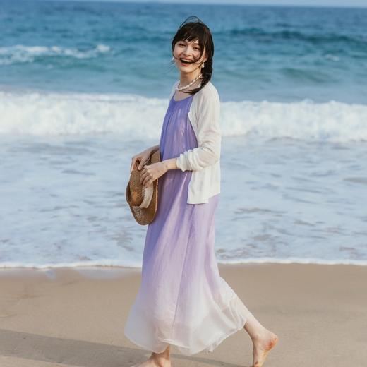 绽放旅行女装368+308朵/海边度假穿搭连衣裙苎麻手工蓝染苏木盘扣吊带 商品图3