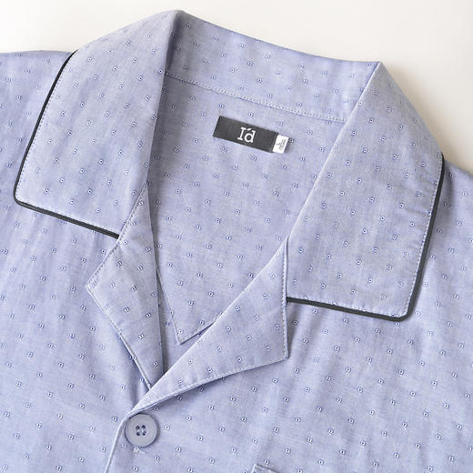 I’d爱帝男士夏季薄款梭织纯棉短袖长裤家居服套装 商品图2