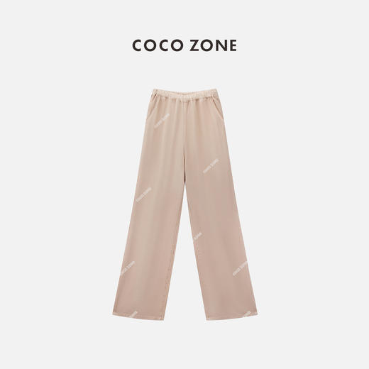 COCO ZONE"夏日冰粉“时尚复古纯色阔腿直筒裤时尚百搭松紧腰牛仔裤CC1B1177 商品图6