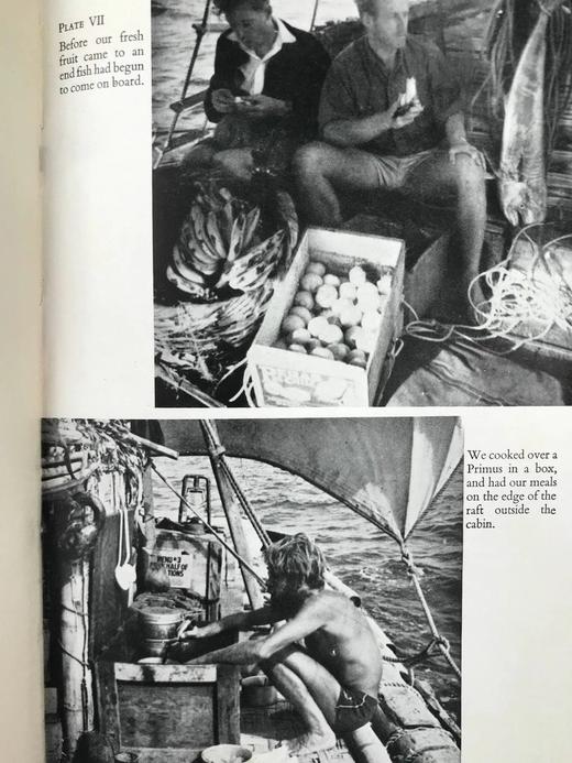 1950年 托尔·海尔达尔《孤筏重洋》 18幅插图 布面精装大32开 商品图11