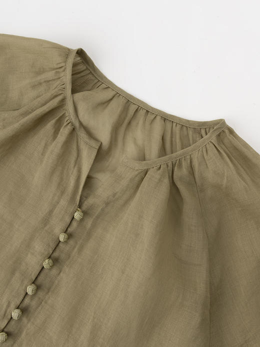 COCO ZONE"禅意美学“夏季时尚长袖薄款上衣V领显瘦简约纯色衬衫CC2B0903 商品图4