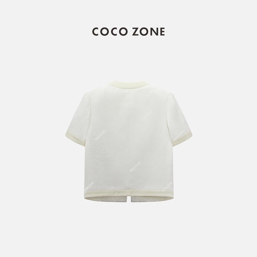 COCO ZONE2024"兰亭序美学“新中式国风短袖上衣复古盘扣提花外套CC1A0456 商品图1