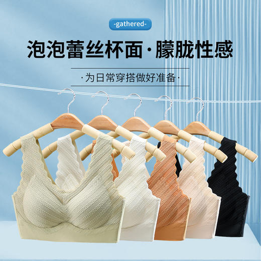 【舒适无痕，上托美背】细腻柔美，轻盈丝滑，搭配蕾丝的装饰，独具魅力。无肩带超薄杯设计，自由舒适，贴合不勒。低至29.9/单件包邮！ 商品图1