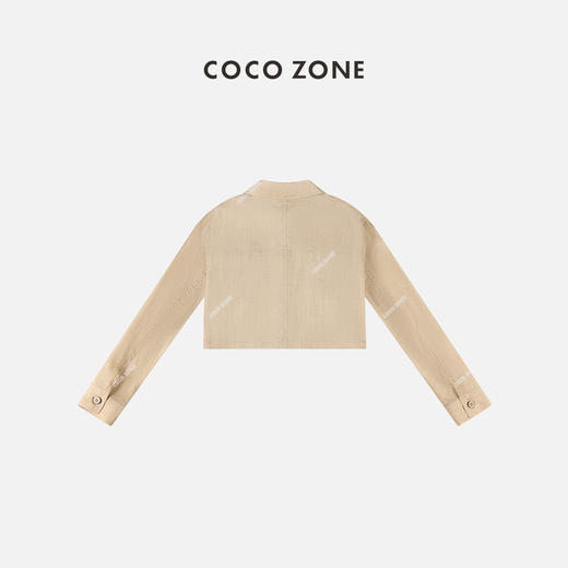 COCO ZONE 时尚复古短款上衣百搭翻领单排扣外套 23C18984 商品图1