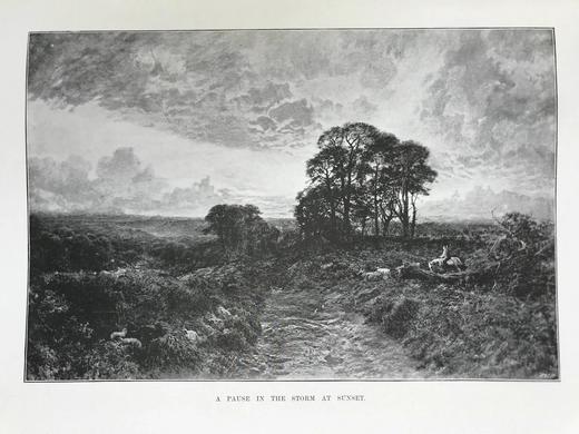 32.5*25.5cm！1898年 乔治·维卡特·科尔的生平与画作（全3卷合订本） 百余幅插图 漆布精装8开 商品图13