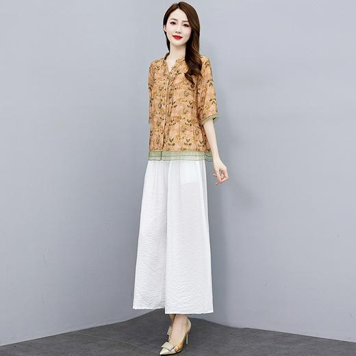冰丝棉麻时尚洋气休闲，运动妈妈雪纺两件套裙裤HR-MY2335 商品图2