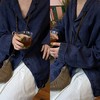 ALBUM DI FAMIGLIA 蓝染亚麻宽松西装外套 商品缩略图5
