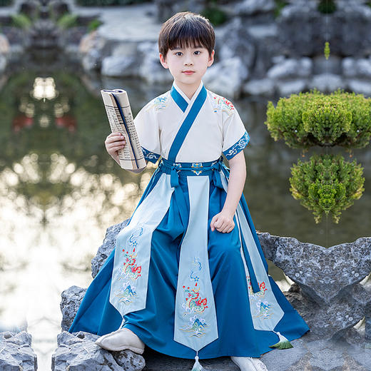 苏城纪童装汉服襦裙-青龙短袖 商品图0