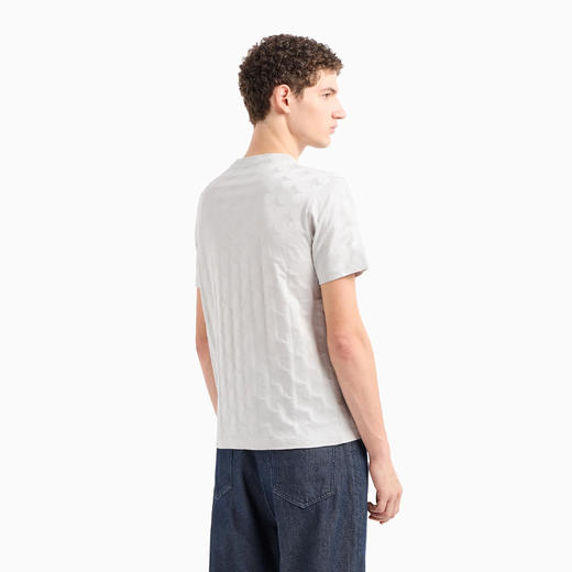 EMPORIO ARMANI 阿玛尼 通体提花图案图案平纹针织圆领短袖 T 恤 灰色 3D1T7S 1JGMZ 0600 商品图2